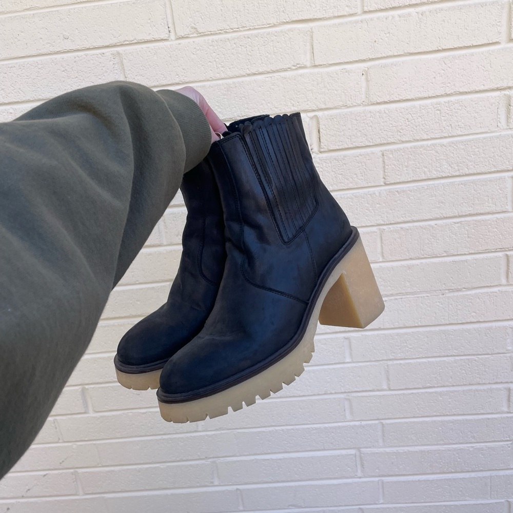 Free People black leather booties